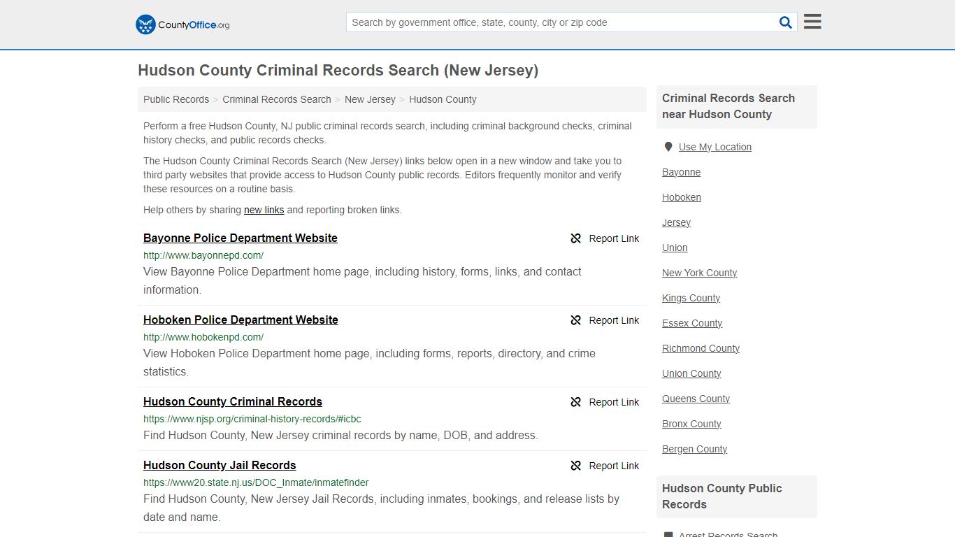 Criminal Records Search - Hudson County, NJ (Arrests, Jails & Most ...