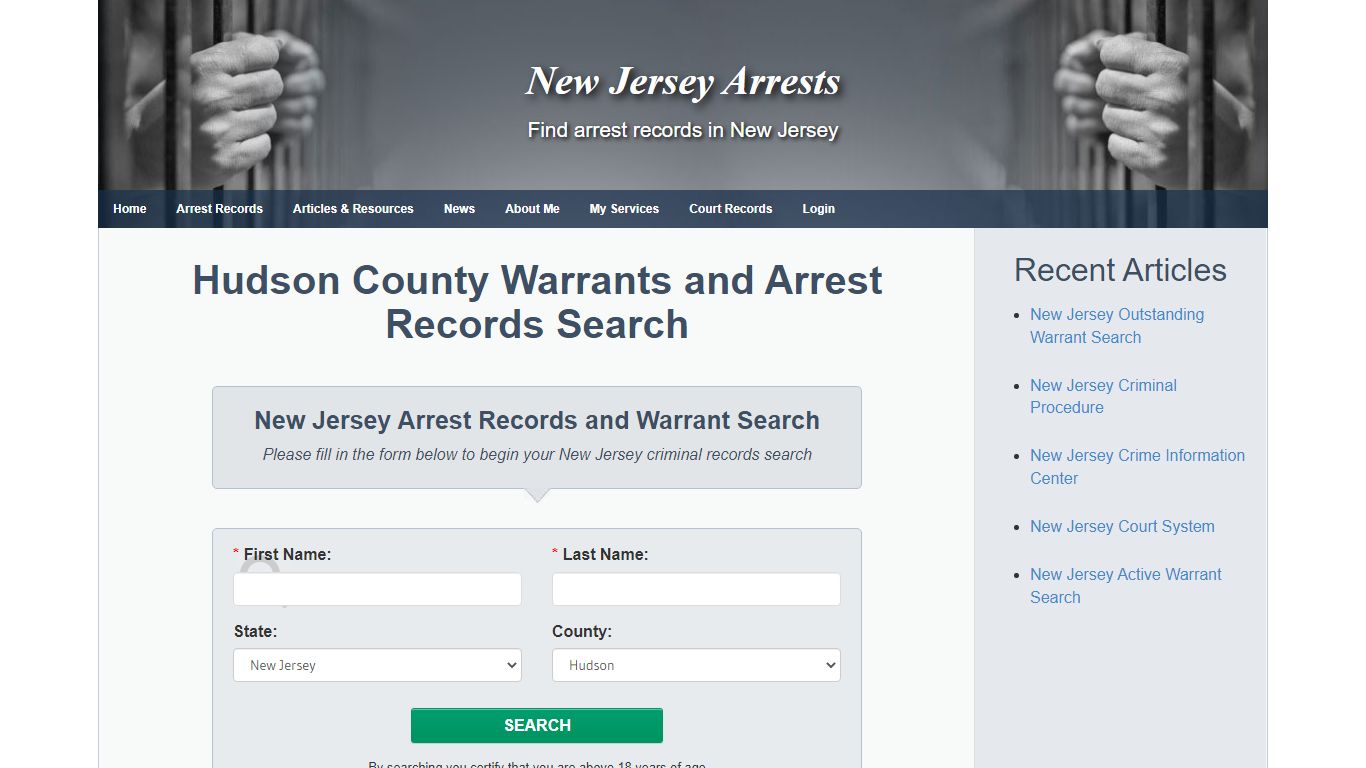 Hudson County Warrants and Arrest Records Search